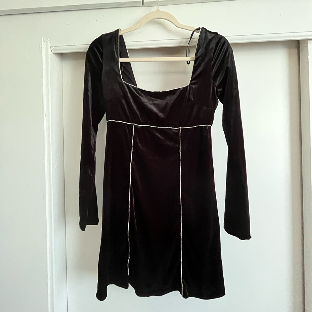 Black Velvet Baby Doll Dress